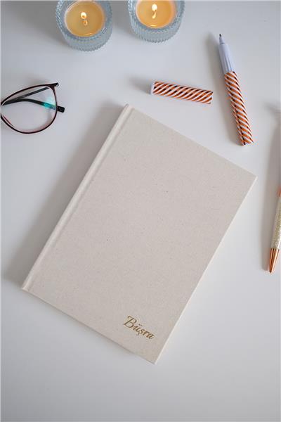 Kişiye Özel Kanvas Defter Ham Renk