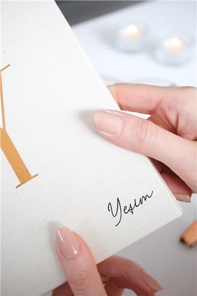 Kişiye Özel Kanvas Defter Ham Renk