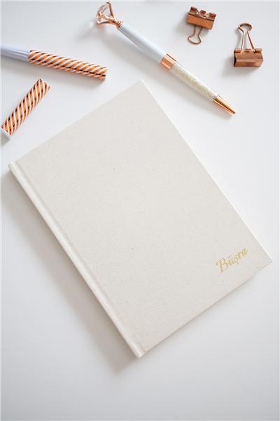 Kişiye Özel Kanvas Defter Ham Renk