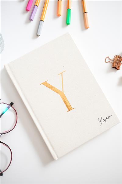 Kişiye Özel Kanvas Defter Ham Renk