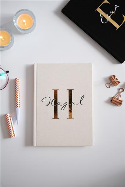 Kişiye Özel Kanvas Defter Ham Renk