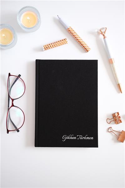 Kişiye Özel Kanvas Defter Siyah Renk
