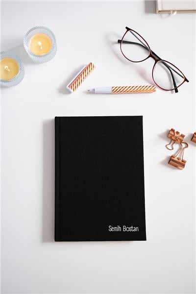Kişiye Özel Kanvas Defter Siyah Renk