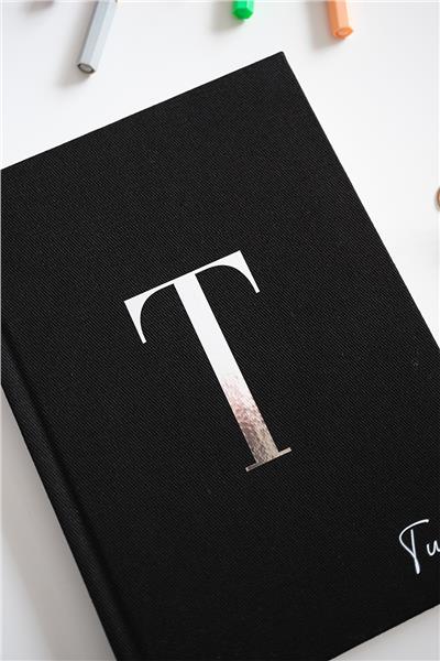 Kişiye Özel Kanvas Defter Siyah Renk