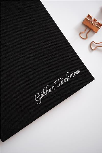 Kişiye Özel Kanvas Defter Siyah Renk