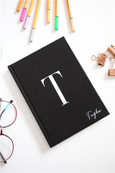 Kişiye Özel Kanvas Defter Siyah Renk