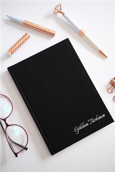Kişiye Özel Kanvas Defter Siyah Renk