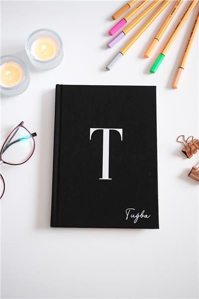 Kişiye Özel Kanvas Defter Siyah Renk
