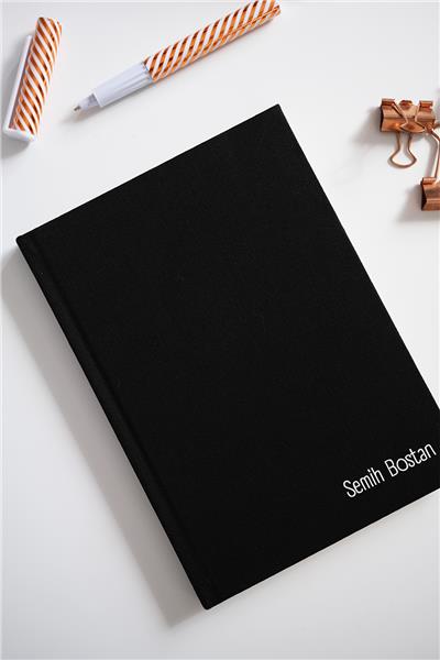 Kişiye Özel Kanvas Defter Siyah Renk