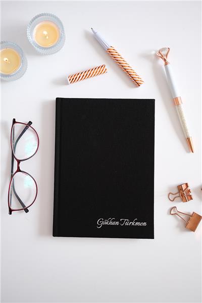 Kişiye Özel Kanvas Defter Siyah Renk