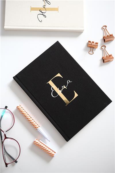Kişiye Özel Kanvas Defter Siyah Renk