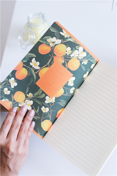 Kişiye Özel Kayısı Çiçeği Desenli A5 Çizgili Defter