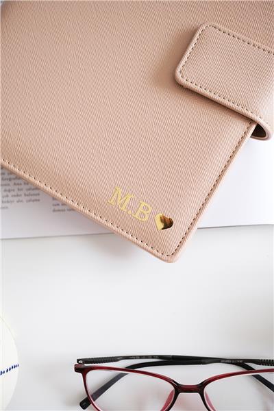 Kişiye Özel Krem Organizer Haftalık Planlayıcı Tarihsiz Defter 