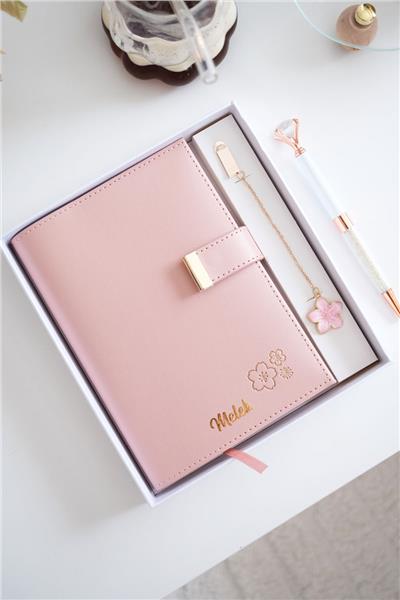 Kişiye Özel Kutulu Pembe Defter