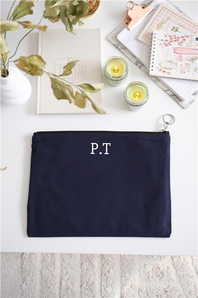 Kişiye Özel Lacivert Renk Portföy Çanta (Tablet Boy)