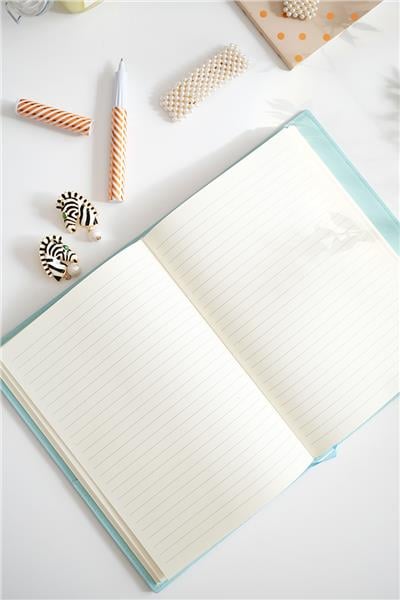 Kişiye Özel Mavi Deri Geçme Kapaklı Defter