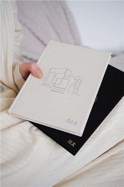 Kişiye Özel Mimari Çizim Kanvas Defter Ham Renk