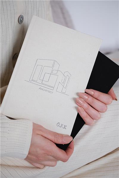 Kişiye Özel Mimari Çizim Kanvas Defter Ham Renk