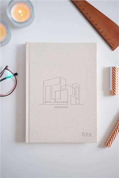 Kişiye Özel Mimari Çizim Kanvas Defter Ham Renk