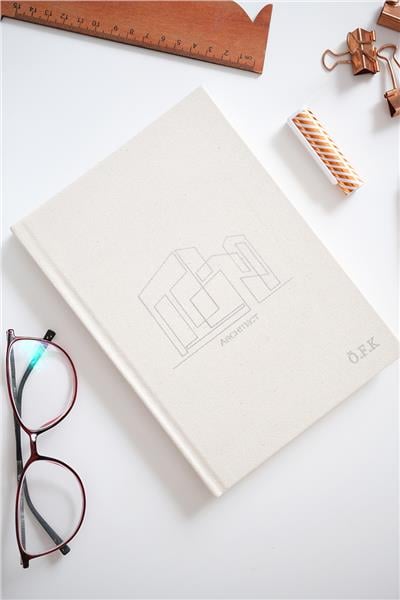 Kişiye Özel Mimari Çizim Kanvas Defter Ham Renk