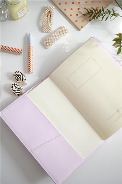 Kişiye Özel Mor Deri Geçme Kapaklı Defter