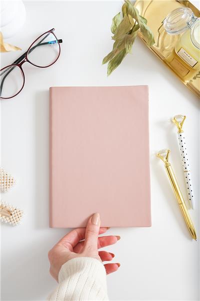 Kişiye Özel Pembe Esnek Kapaklı Defter 