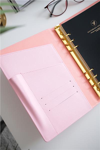 Kişiye Özel Pembe Organizer Haftalık Planlayıcı Tarihsiz Defter 