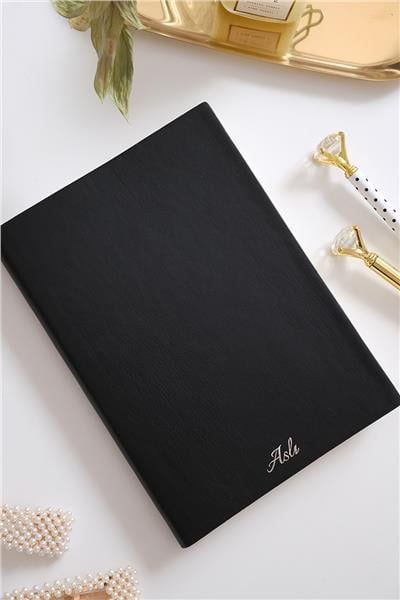 Kişiye Özel Siyah Esnek Kapaklı Defter 