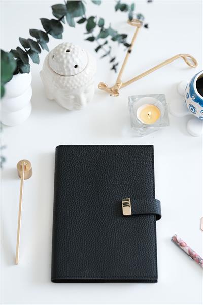 Kişiye Özel Siyah Executive Vegan Deri Defter