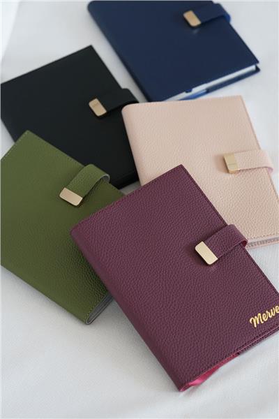 Kişiye Özel Siyah Executive Vegan Deri Defter