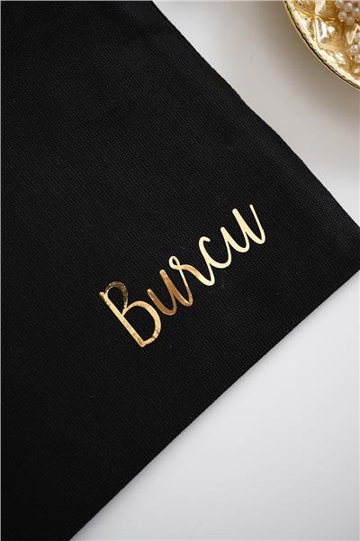 Kişiye Özel Siyah Renk Clutch Çanta