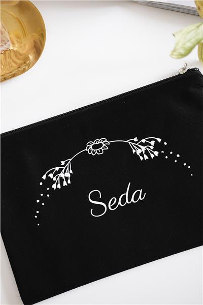 Kişiye Özel Siyah Renk Clutch Çanta
