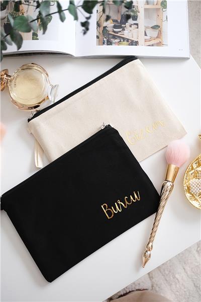 Kişiye Özel Siyah Renk Clutch Çanta
