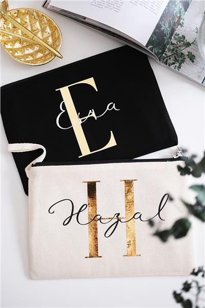 Kişiye Özel Siyah Renk Clutch Çanta