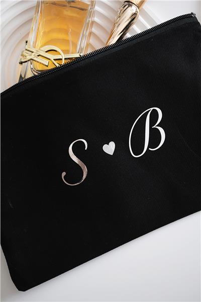 Kişiye Özel Siyah Renk Clutch Çanta