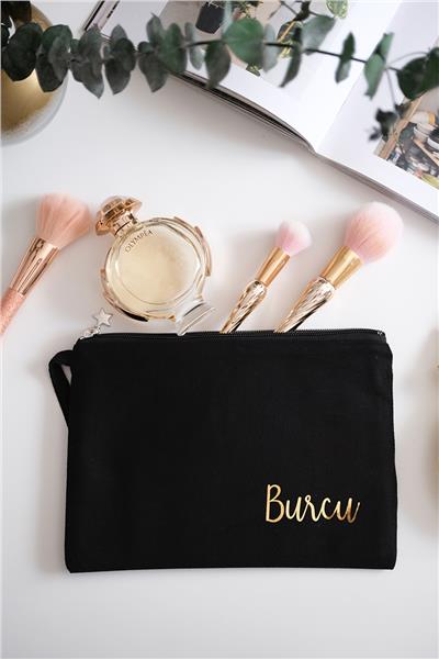 Kişiye Özel Siyah Renk Clutch Çanta