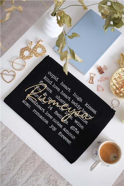 Kişiye Özel Siyah Renk Portföy Çanta (Tablet Boy)