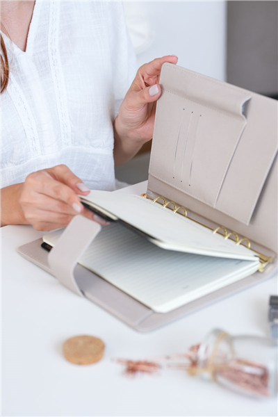 Kişiye Özel Taş Rengi Organizer Haftalık Planlayıcı Tarihsiz Defter