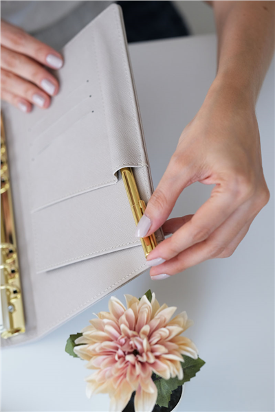 Kişiye Özel Taş Rengi Organizer Haftalık Planlayıcı Tarihsiz Defter