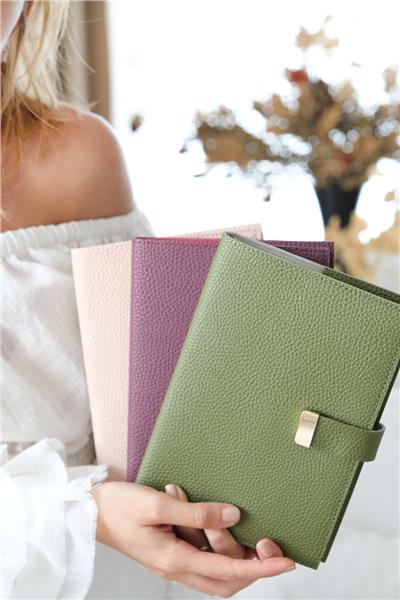Kişiye Özel Yeşil Executive Vegan Deri Defter