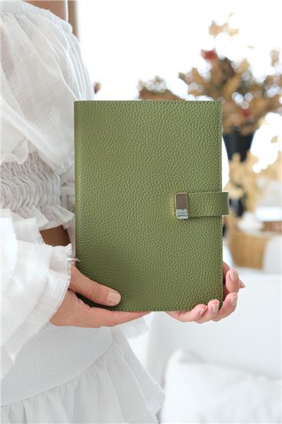Kişiye Özel Yeşil Executive Vegan Deri Defter