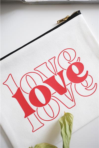 Love Baskılı Beyaz Organizer