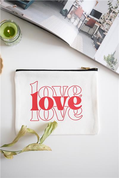 Love Baskılı Beyaz Organizer