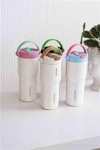 Mavi Kişiye Özel 680 Ml Kulplu, Pipetli ve Çay Süzgeçli Termos