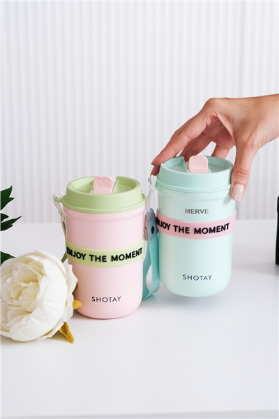 Pembe Kişiye Özel 410 Ml Çift İçim Termos
