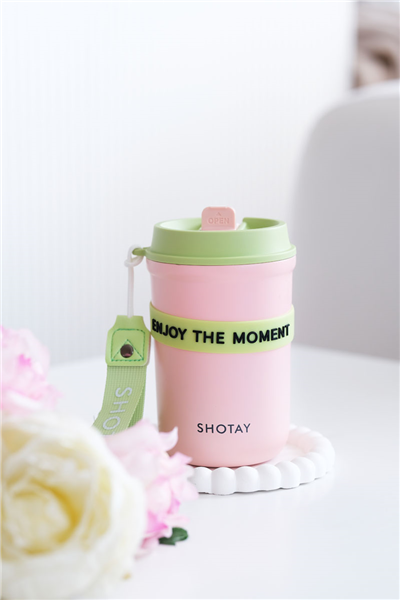Pembe Kişiye Özel 410 Ml Çift İçim Termos