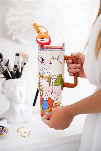 Sevimli Köpekler Quencher Cup 1200ML Paslanmaz Çelik Termos
