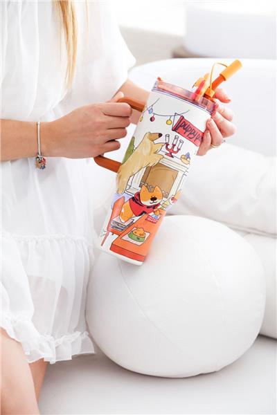 Sevimli Köpekler Quencher Cup 1200ML Paslanmaz Çelik Termos