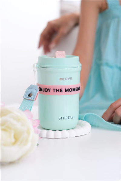 Yeşil Kişiye Özel 410 Ml Çift İçim Termos