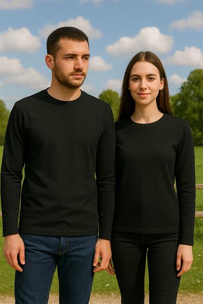 Bisiklet Yaka Siyah Sweatshirt